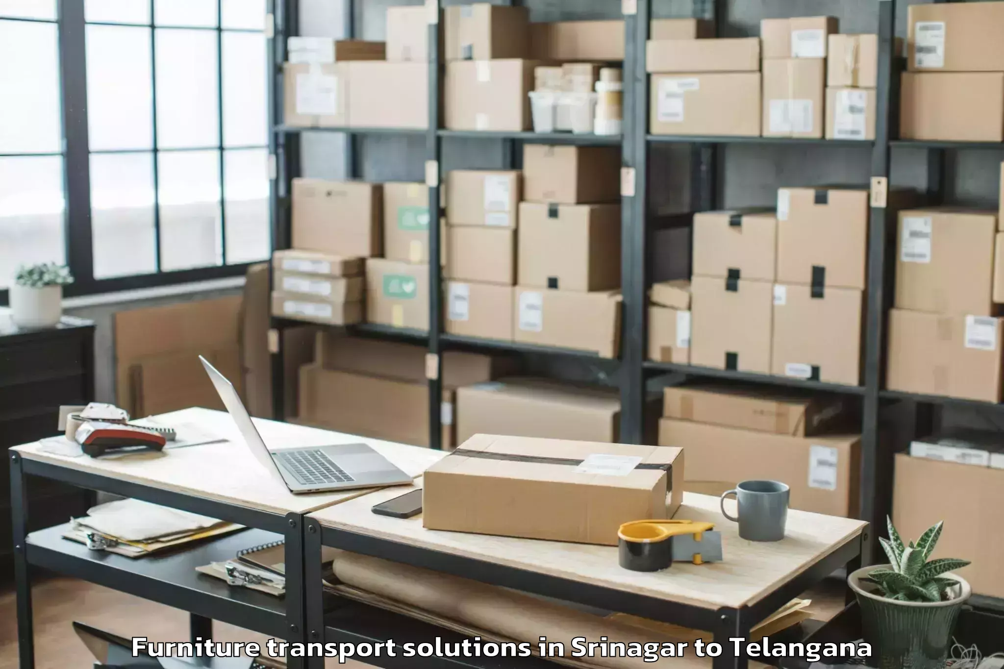 Trusted Srinagar to Mahabubnagar Furniture Transport Solutions